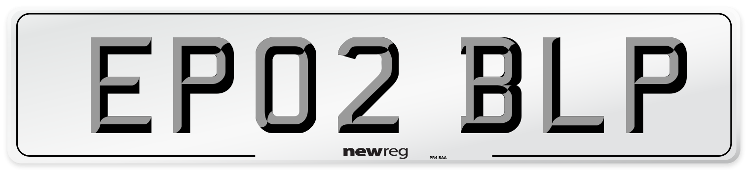 EP02 BLP Number Plate from New Reg